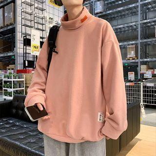 Applique Mock-neck Sweatshirt