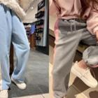 Drawstring-hem Two-tone Jogger Pants