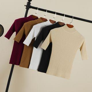 Mock-neck Knitted Knit Top