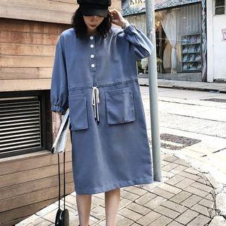 Long-sleeve Mid A-line Dress