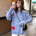 Cartoon Pattern Round-neck Sweater