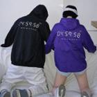 Couple Matching Numbering Hooded Zip-up Jacket