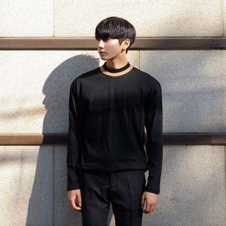 Striped Crew-neck Long-sleeve Top