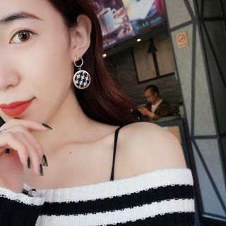 Houndstooth Buttoned Earrings