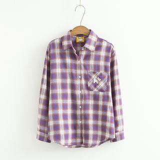 Plaid Shirt Plaid - Purple - One Size