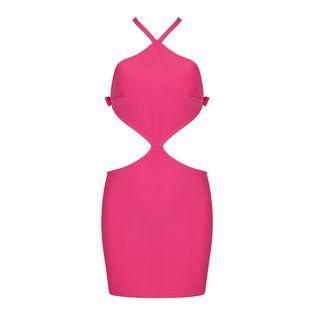 Spaghetti Strap Open-back Bow-accent Mini Dress