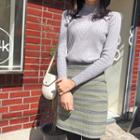Scallop Mock-neck Sweater