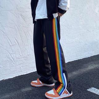 Couple Matching Rainbow Zip-hem Sweatpants