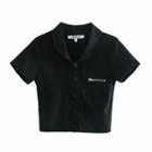 Short-sleeve Pocket Detail Blouse
