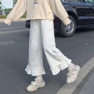 Ruffle Cropped Wide-leg Pants / Shorts