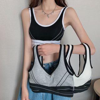 Two Tone Crop Tank Top