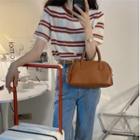 Short-sleeve Striped T-shirt Red & White - One Size