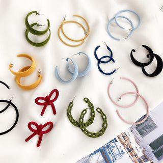 Flannel Open Hoop Earring / Bow Earring