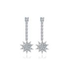 Fashion Simple Star Earrings With Cubic Zirconia Silver - One Size