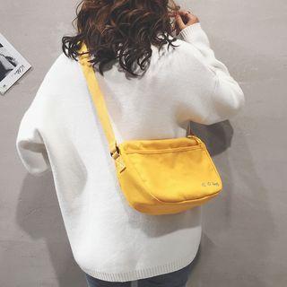 Embroidered Letter Shoulder Bag