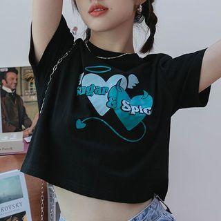 Lettering Short-sleeve T-shirt / Top