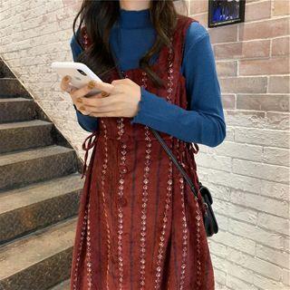 Midi Jumper Dress Red - One Size