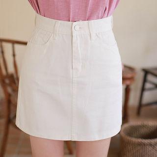 Zip-front Pocket-side H-line Skirt
