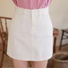 Zip-front Pocket-side H-line Skirt