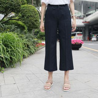 Cropped High-rise Wide-leg Pants