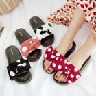 Dotted Bow Slide Sandals