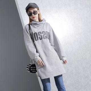 High-neck Printed Long Pullover