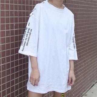 Lettering Hoop 3/4 Sleeve T-shirt