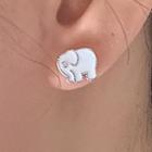 Elephant Stud Earring 1 Pair - 925 Silver - Earrings - Silver - One Size