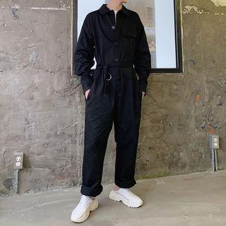Belted Shirt Jumpsuit