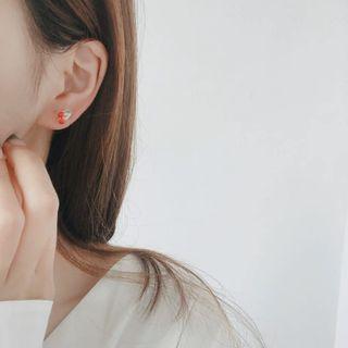 Cherry Stud Earring Steel Needle - 1 Pair - Earring - Red - One Size