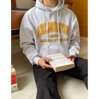 Drop-shoulder Letter Kangaroo Hoodie
