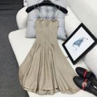 Spaghetti-strap A-line Knit Dress