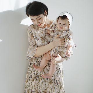 Family Matching Long-sleeve Floral Dress