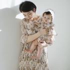 Family Matching Long-sleeve Floral Dress