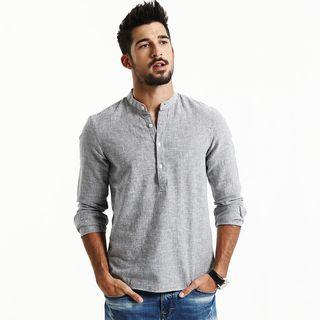 Pinstriped Half Placket Shirt