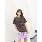Letter-printed Washed T-shirt