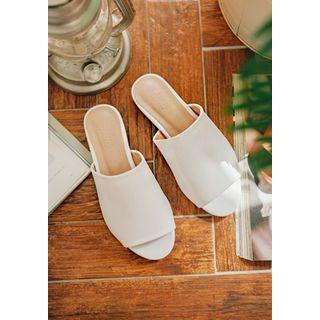 Flat-heel Faux-leather Mules