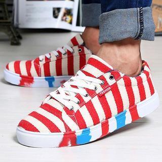 Canvas Striped Sneakers