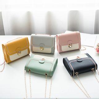 Chain Two-tone Flap Crossbody Bag
