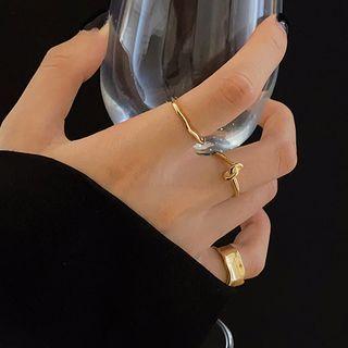 Set Of 3 : Alloy Open Ring (assorted Designs)
