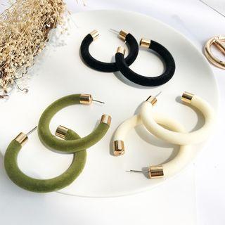 Faux Suede Open Hoop Earring