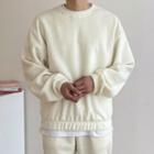 Banded-hem Oversized Fleece Pullover