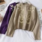 Embroidered Loose Cardigan