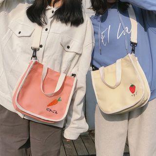 Fruit / Vegetable Print Canvas Crossbody Bag