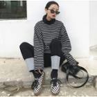 Loose-fit Striped Pullover Black - One Size