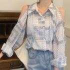 Patterned Shirt Gray Patterned - White - One Size