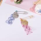 Alloy Coin Safety Pin Brooch