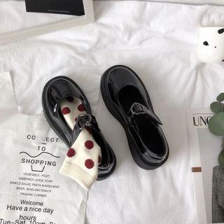 Platform Heart Buckled Mary Jane Shoes
