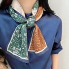 Floral Light Scarf Print - Dark Green & Khaki - One Size