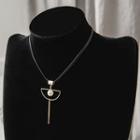 Geo-pendant String Necklace Black - One Size